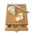 Bamboo 3 Cheese Tools Case w/Cutting Board